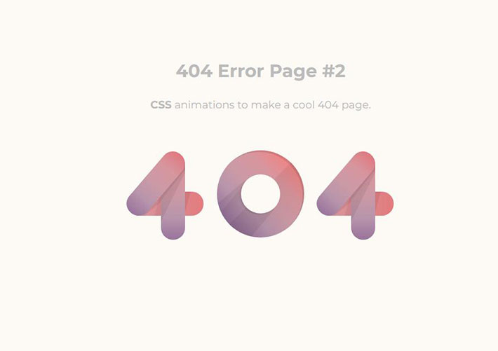 纯css3网站访问404错误页面html源代码