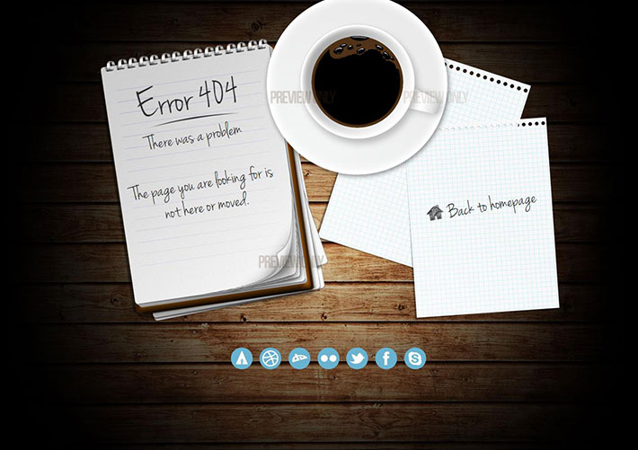 咖啡休闲时光404错误页面HTML网页源码
