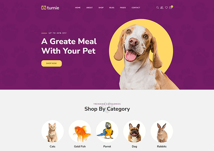 宠物食品电子商务网站HTML网页模板