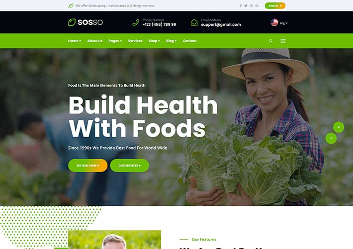 绿色有机食品农业网站HTML源码模板