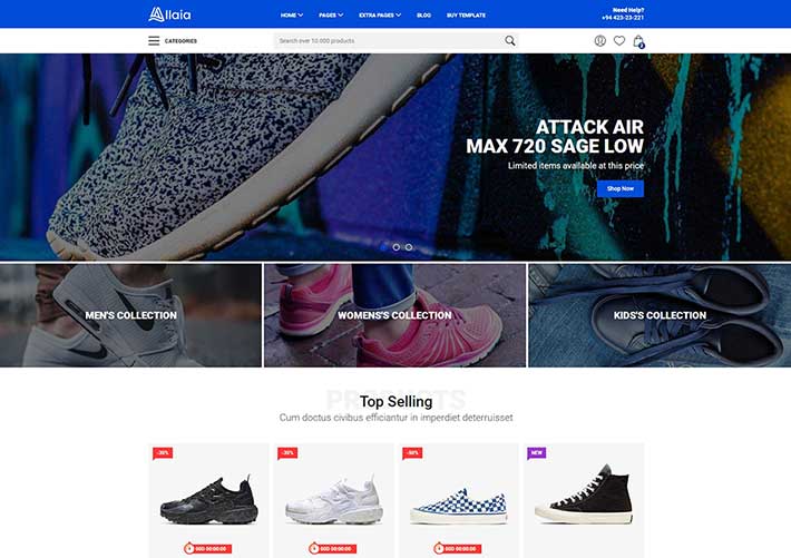 高端时尚运动鞋购物网站源码模板
