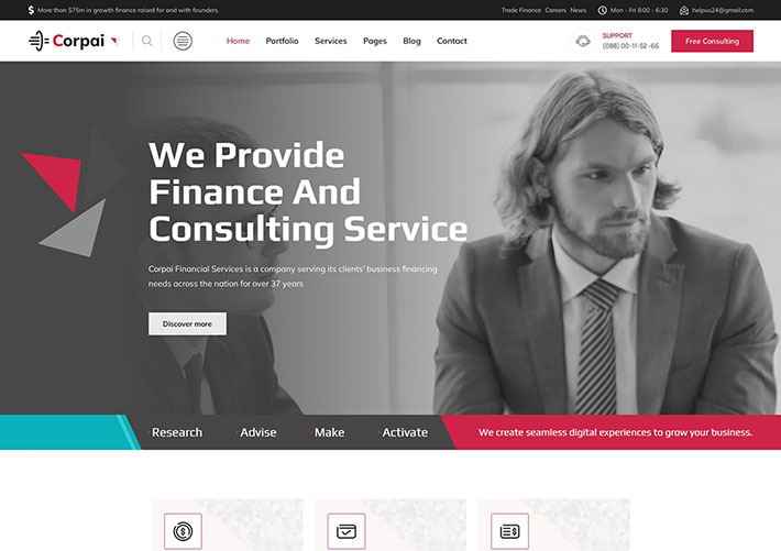响应式商业金融管理咨询业务企业官网HTML网页模板