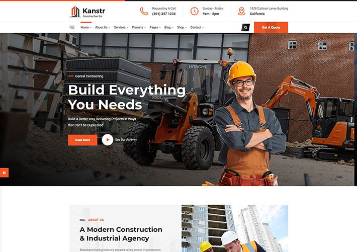 响应式建筑工程企业门户商业公司网站网页HTML模板