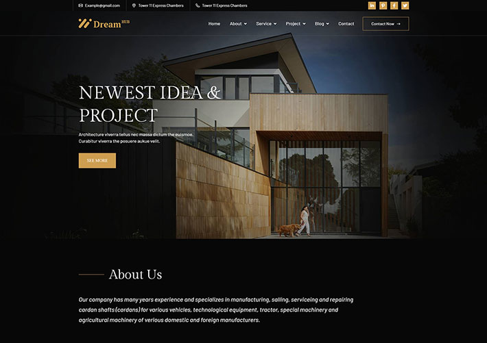 HTML5建筑工程服务公司宣传网站网页模板
