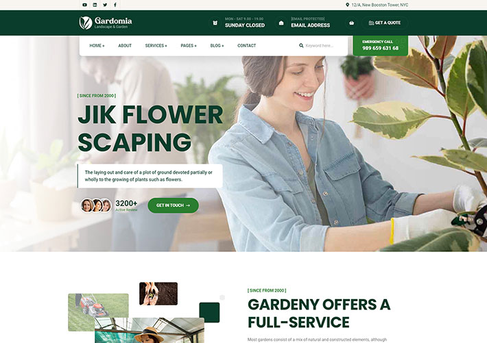 响应式绿色景观和园艺网站创意HTML5网站HTML源码模板
