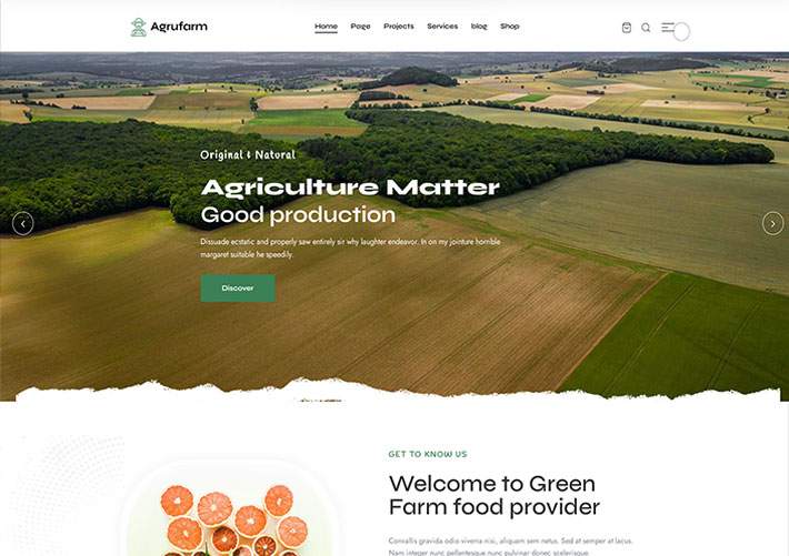 绿色农场食品供应商网站网页HTML源码模板