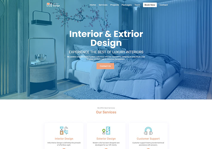 室内室外设计服务公司网站网页HTML源码模板