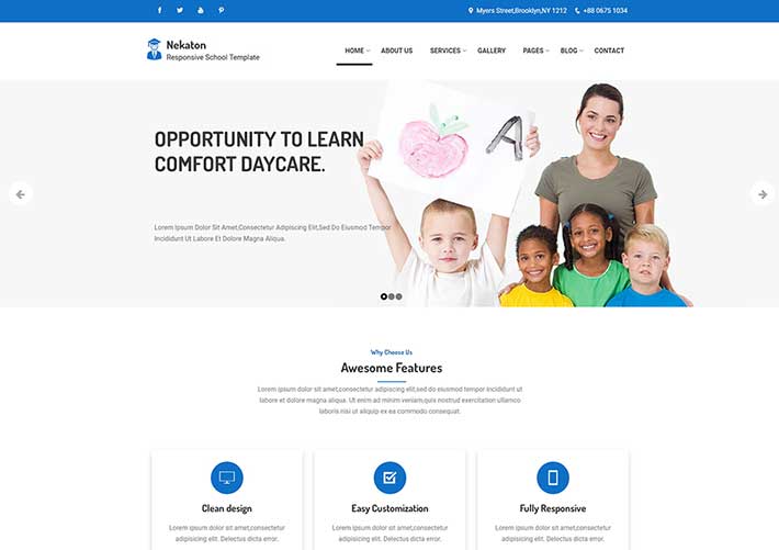 响应式幼儿教育机构网站幼儿园网页设计HTML模板