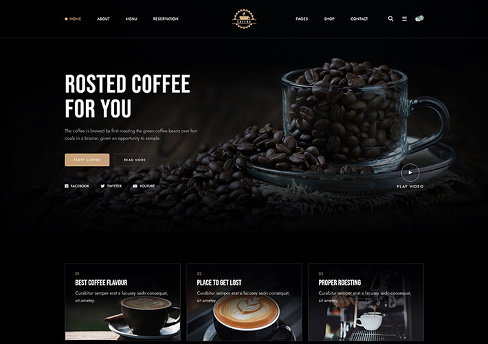 响应式咖啡奶茶饮品店铺HTML5电商网站网页源码模板