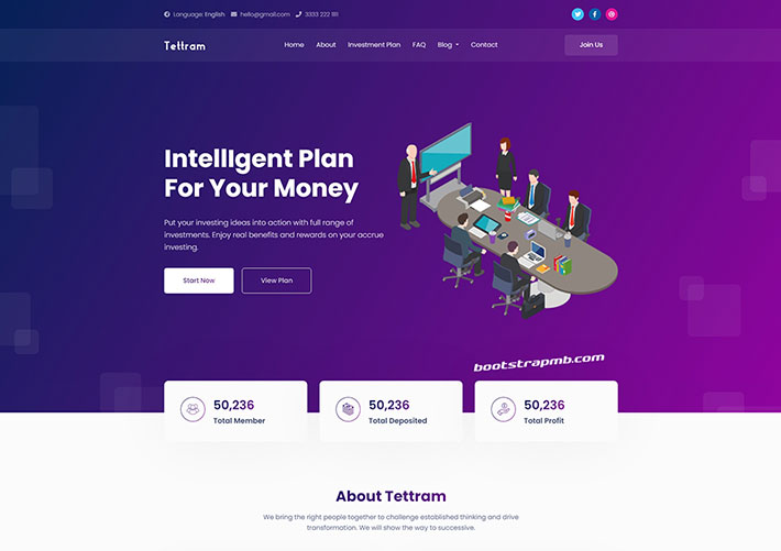 Bootstrap理财投资计划公司网站网页HTML源码模板