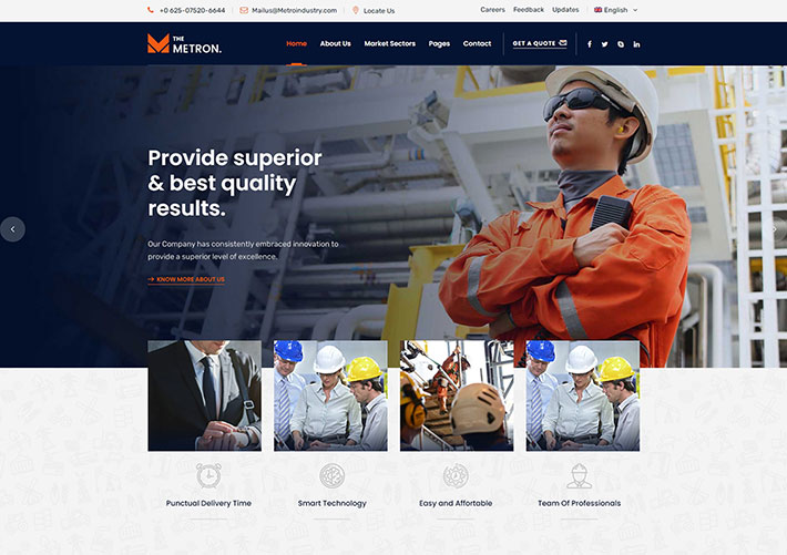 响应式大气港口海关工业生产工程企业网站网页html模板