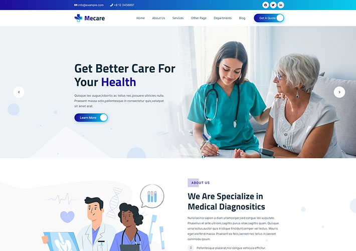 响应式养生保养医疗企业网站网页HTML源码模板