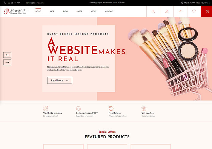 化妆品购物美妆商城企业网站设计网页HTML模板