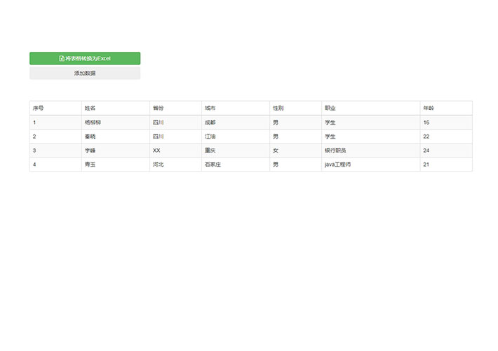 jQuery表格编辑导出Excel文件实例网页源代码素材