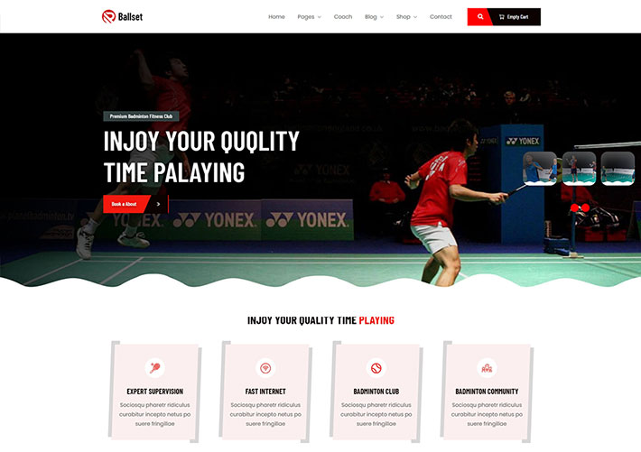 响应式HTML5羽毛球培训服务机构网站网页源码模板