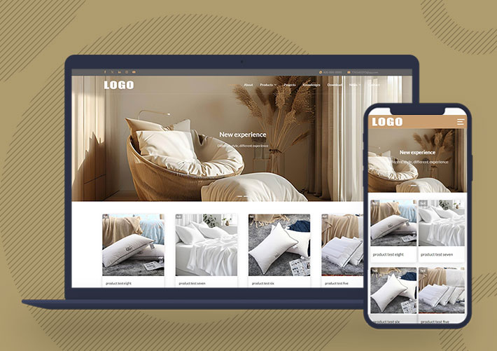 酒店床上用品英文外贸企业网站cms模板自适应手机端