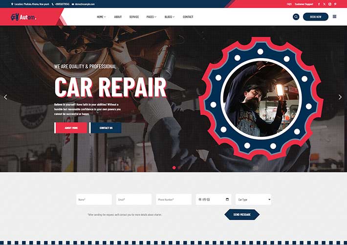 响应式汽车修理服务公司网站HTML5模板